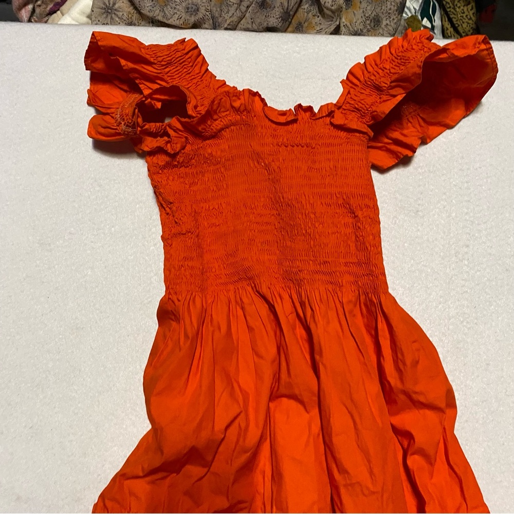 Quince Orange Ruffle Strap Maxi Dress - Picture 3 of 9